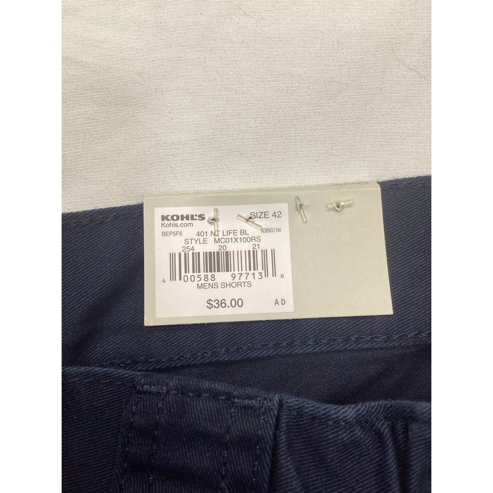 Croft & Barrow Mens Navy Blue Side Elastic Cargo Shorts Size 42 MC01X100RS NEW - Picture 4 of 6